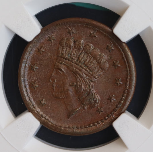 1861 - 1865 Civil War Token “OUR ARMY” F-50/335a NGC MS 65 BN
