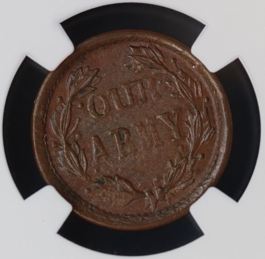 1861 - 1865 Civil War Token “OUR ARMY” F-50/335a NGC MS 65 BN