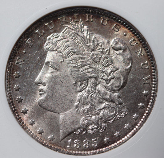1885-O Morgan Silver Dollar – ANACS MS62 – Old Soapbox Holder, 90% Silver