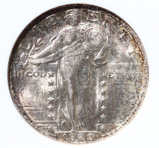 1929‑S Standing Liberty Silver Quarter MS63FH ANACS Soapbox Certified Full Head