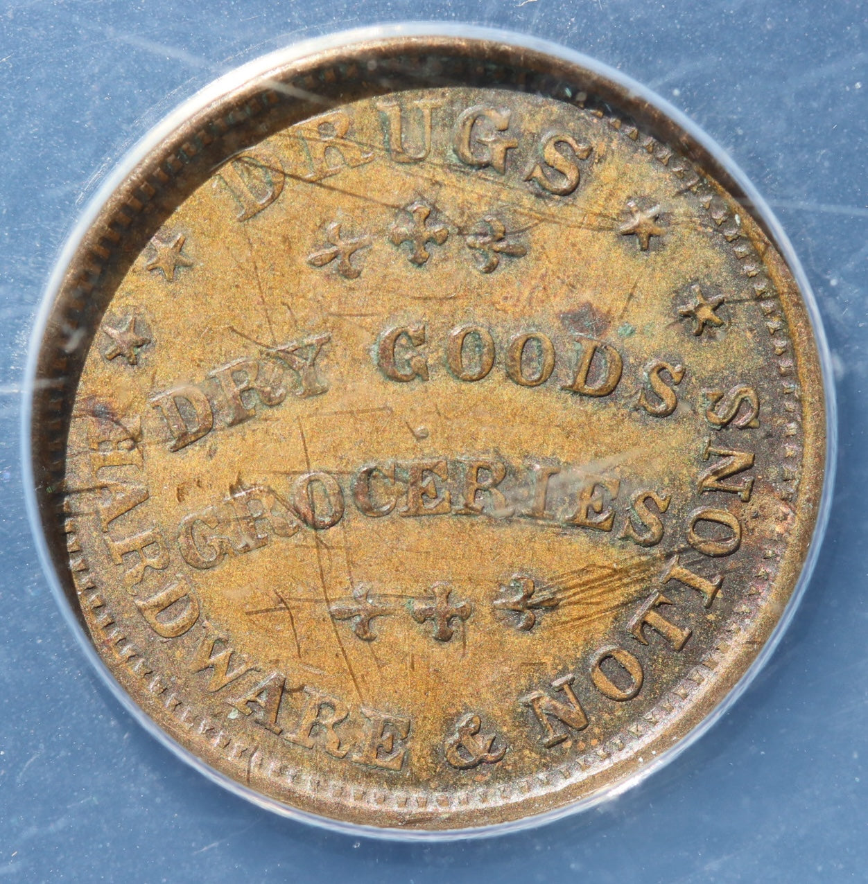 Civil War Patriotic Token 450/471a AU58 United We Stand Divided We Fall ANACS