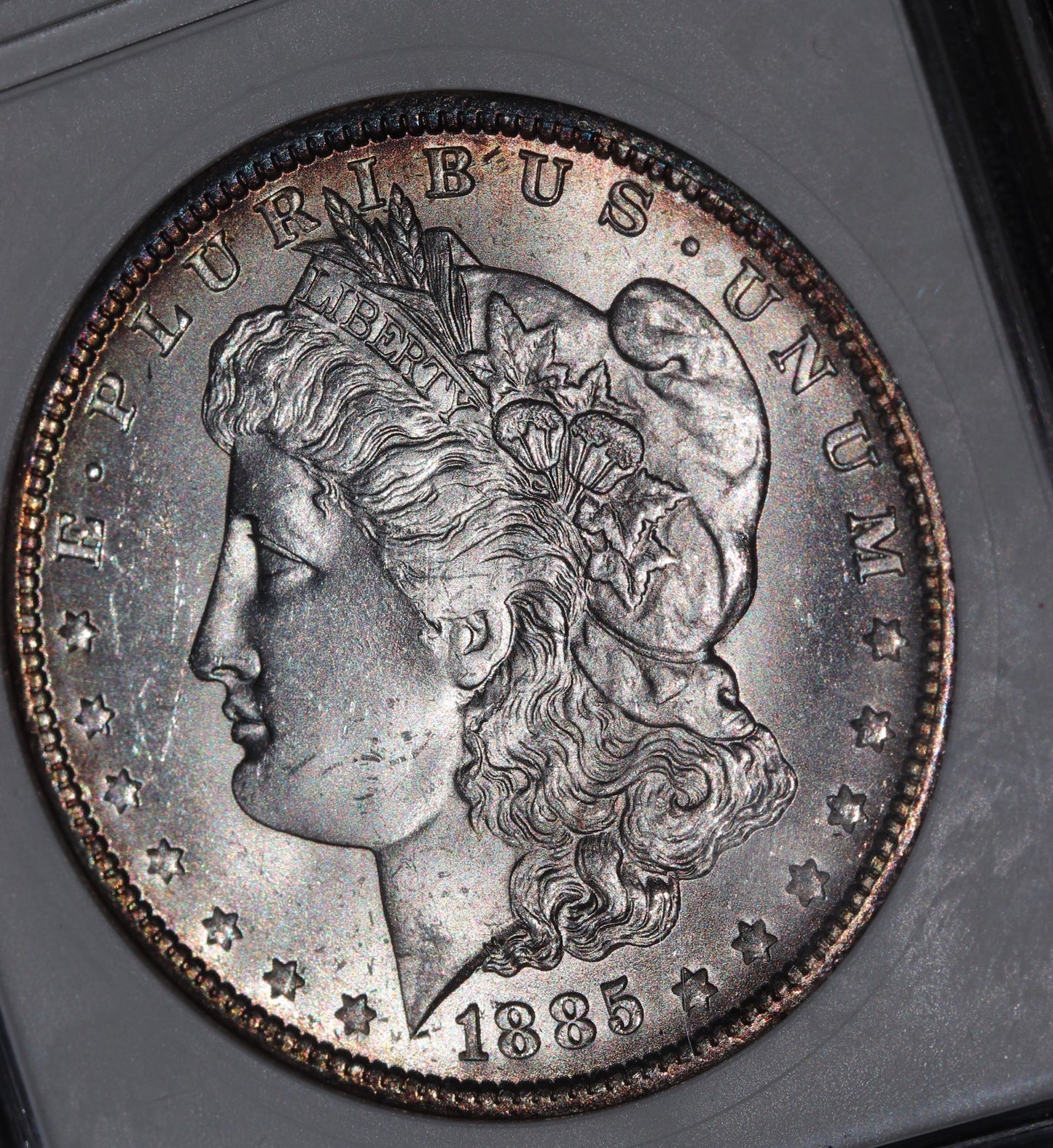 1885-O Morgan Silver Dollar – ANACS MS63 – Old Soapbox Holder, Scarce “O”
