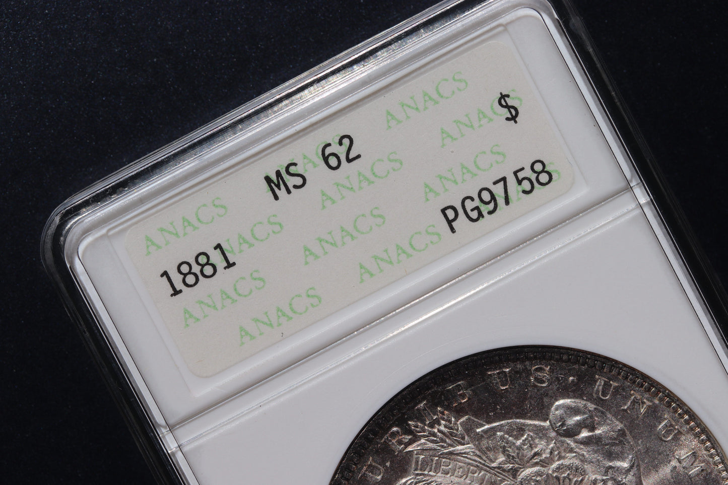 1881 Morgan Silver Dollar – ANACS Certified MS62 – Sharp Strike, Lustrous BU