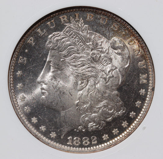 1882-O Morgan Silver Dollar – ANACS MS63 – Old Soapbox Holder, 90% Silver