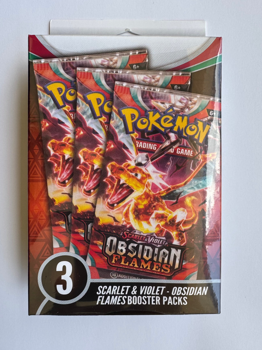 Pokémon Scarlet & Violet Obsidian Flames Booster Hanger Box (3 Packs) | Factory Sealed