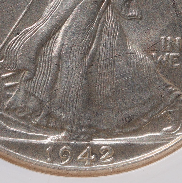 1942 Walking Liberty Half Dollar – ANACS Certified AU58 – Lustrous Pre-War