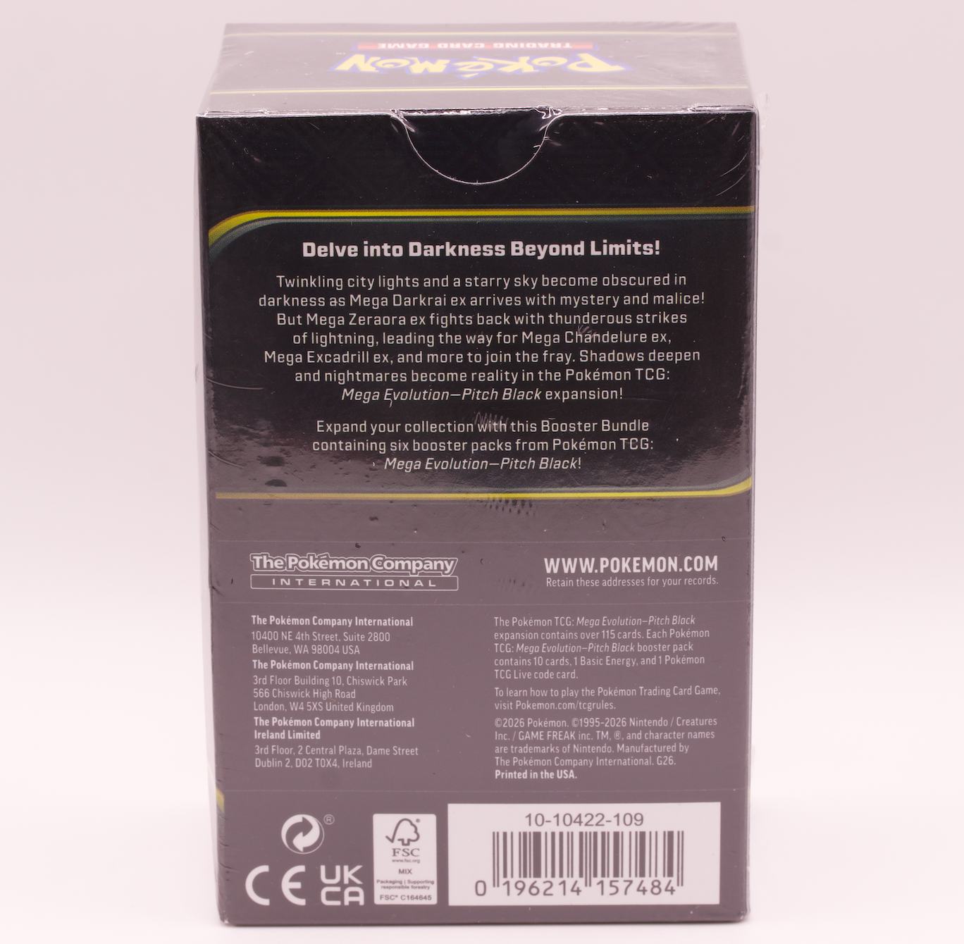 Pokémon TCG Mega Evolution: Pitch Black Sealed Booster Box Bundle 6 Packs