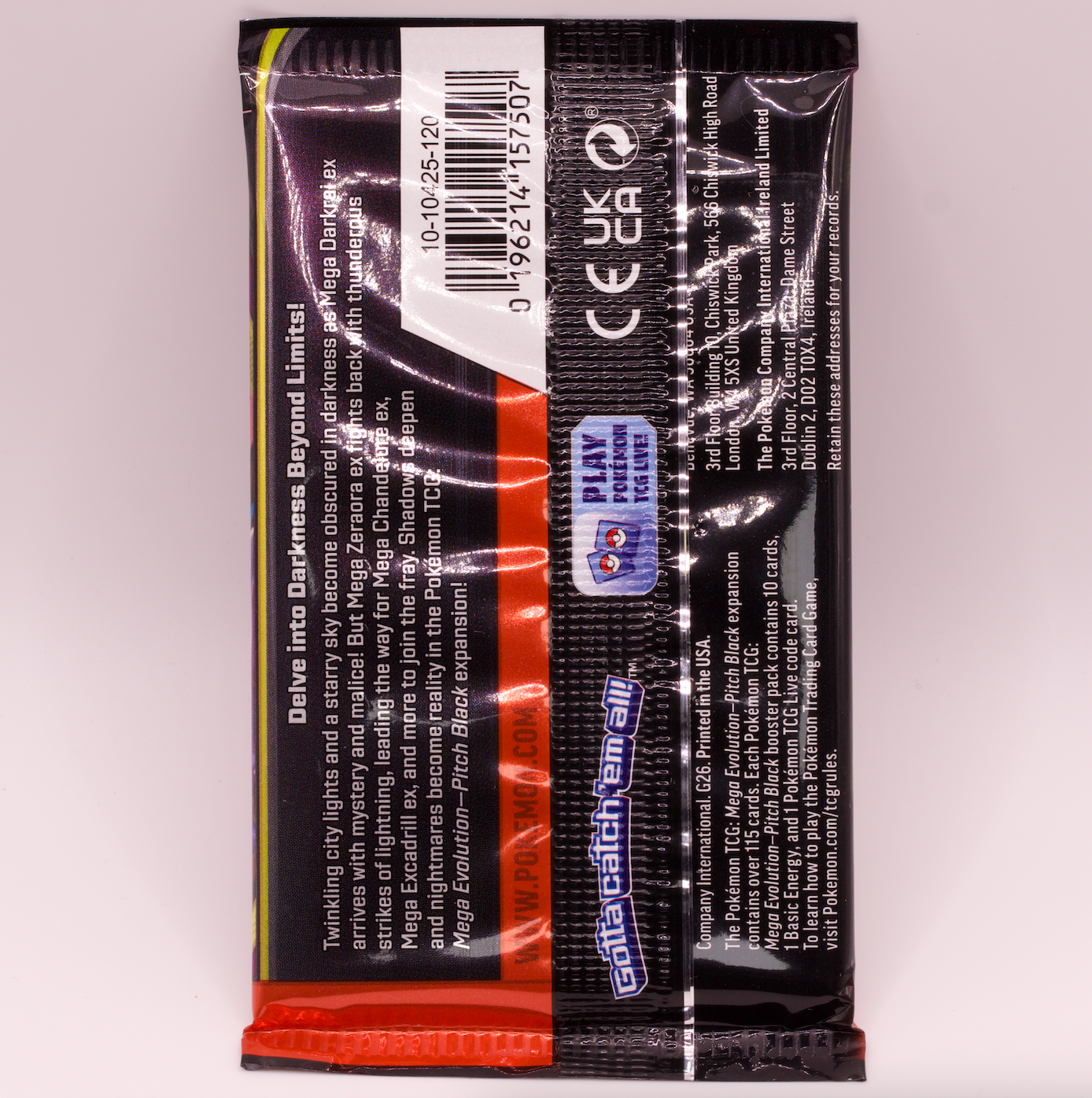 Pokemon TCG Mega Evolution Pitch Black Booster Pack 1 Pack New Sealed English