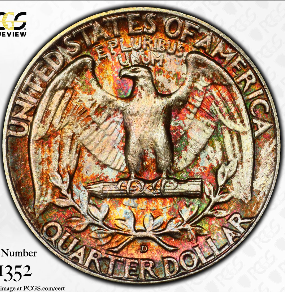 1948-D Washington Silver Quarter PCGS MS67 Toned Uncirculated Coin