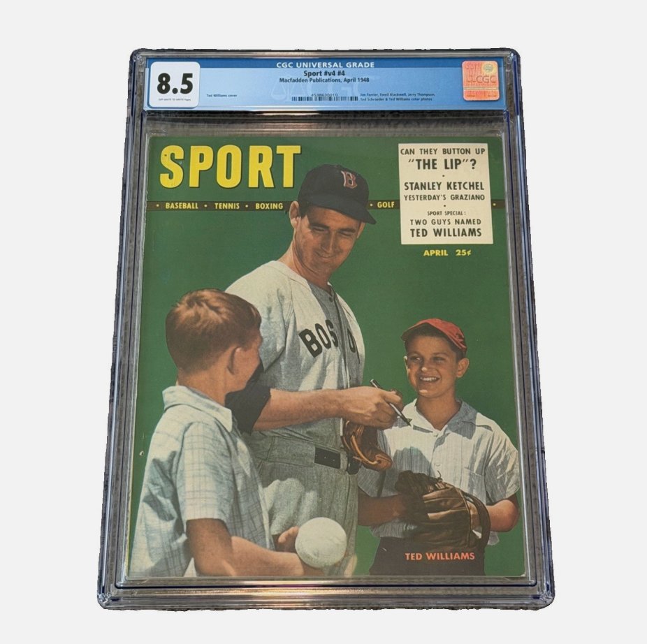 1948 SPORT Magazine April Ted Williams Cover CGC 8.5 Red Sox - Pop 1 , 1 Higher
