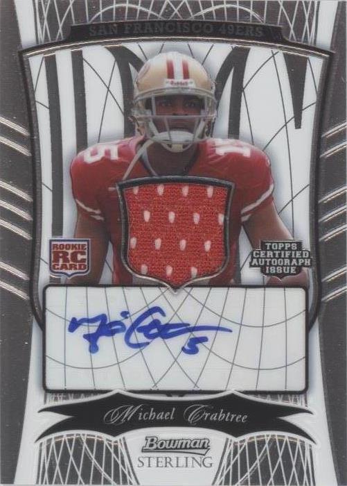 2009 Bowman Sterling Michael Crabtree RC Auto Relic Refractor /25 #175 49ers