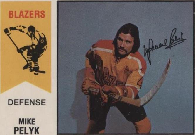 1974 O-Pee-Chee WHA Mike Pelyk #19 PSA 8 NM-MT Vancouver Blazers Vintage OPC