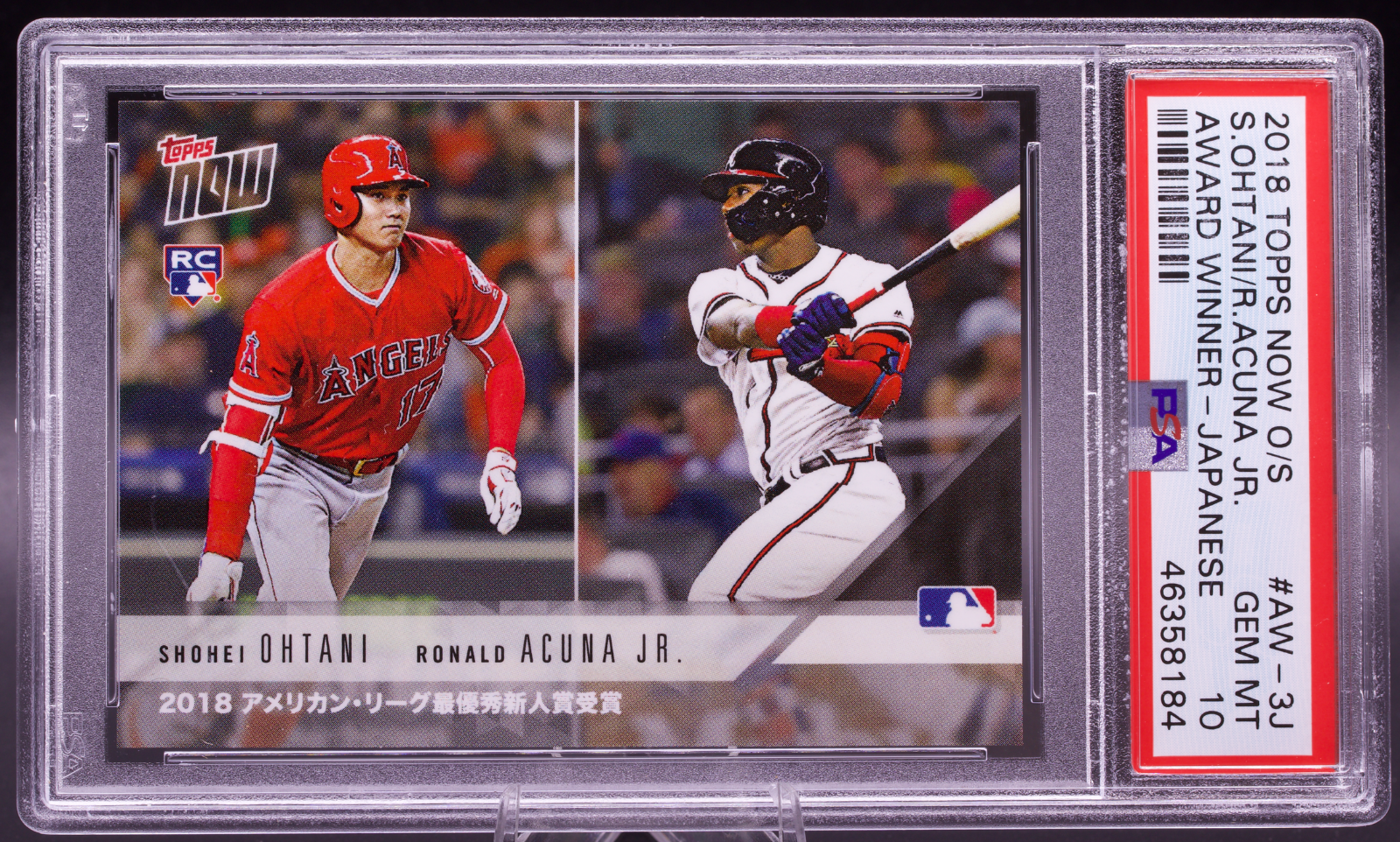 2018 Topps Now Shohei Ohtani Ronald Acuna Jr Rookie RC AW-3J PSA 10 GEM MINT