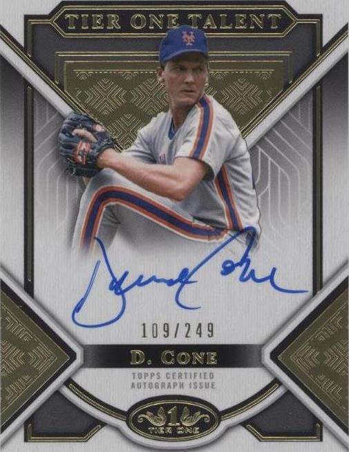 2023 Topps Tier One David Cone Tier One Talent On-Card Auto 081/249 NY Mets