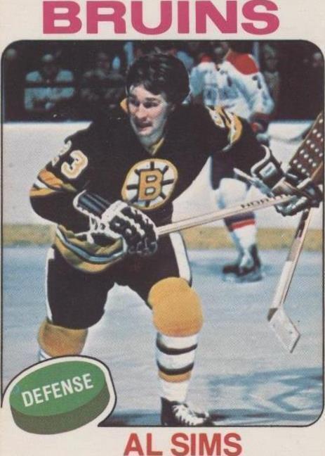 1975 O-Pee-Chee #136 Al Sims PSA 8 NM-MT Boston Bruins OPC Vintage Hockey