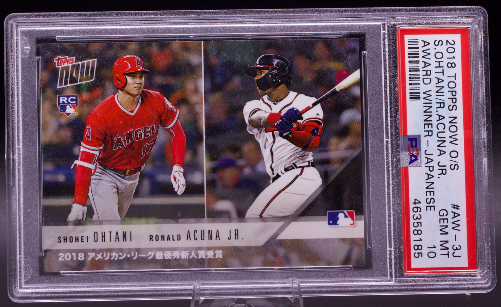 2018 Topps Now Shohei Ohtani Ronald Acuna Jr Rookie RC AW-3J PSA 10 GEM MINT